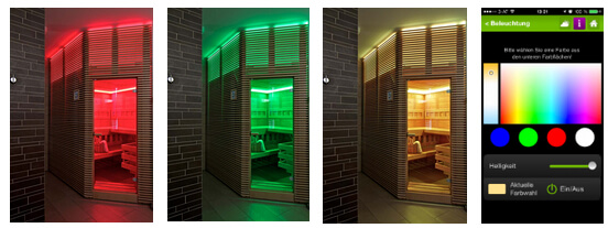 Ovládání světel v sauně