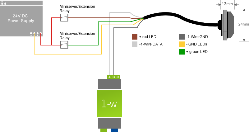 schéma zapojení 1-Wire čtečka ibutton