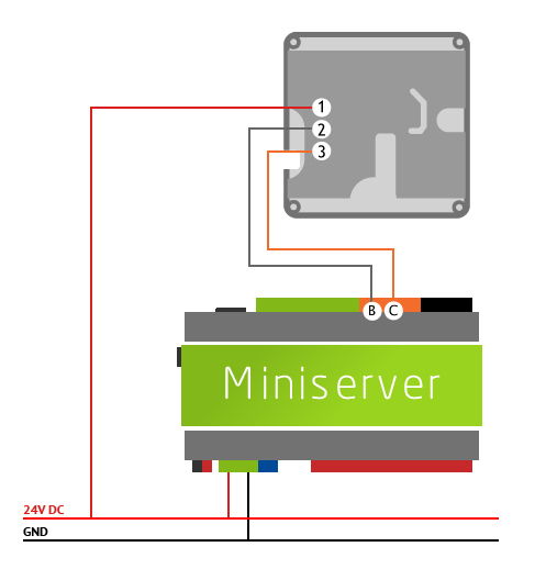 teplotní senzor zapojení kabeláž loxone miniserver