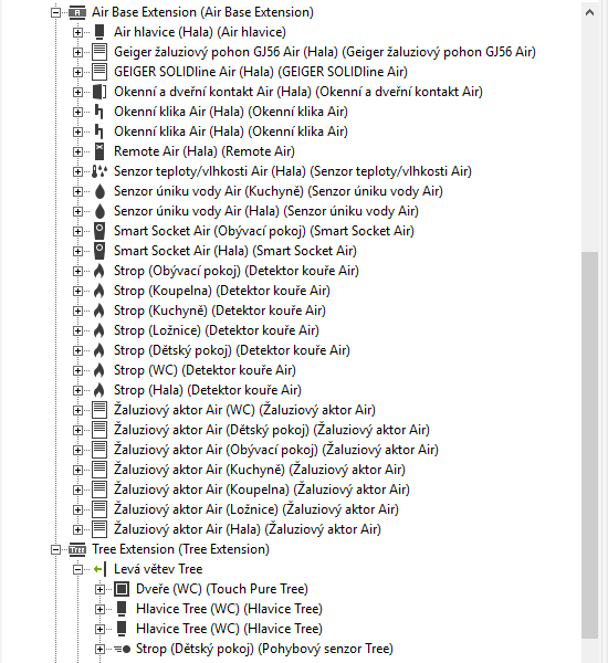 periférie v programu Loxone Config