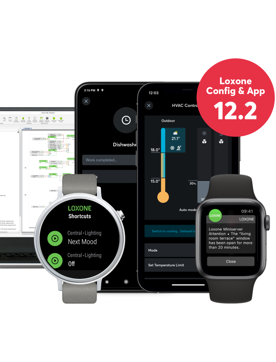 Loxone config, Aplikace a Apple Watch aplikace