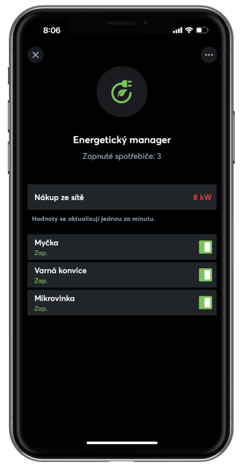 Energetický manager v App