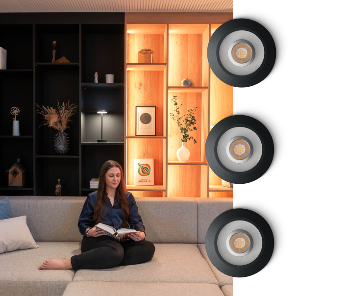 žena si čte pod lampou