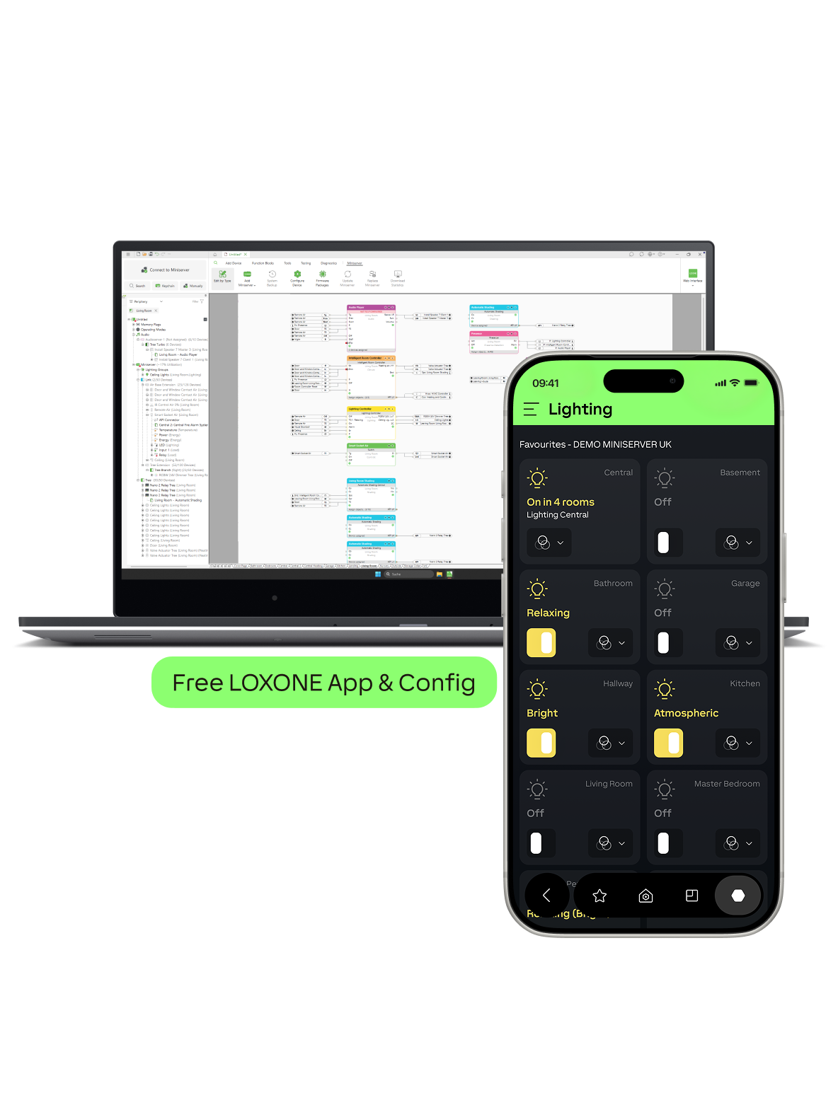 ukázka z aplikace LOXONE a LOXONE Configu