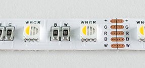 RGBW LED Streifen mit Schutzklasse IP20