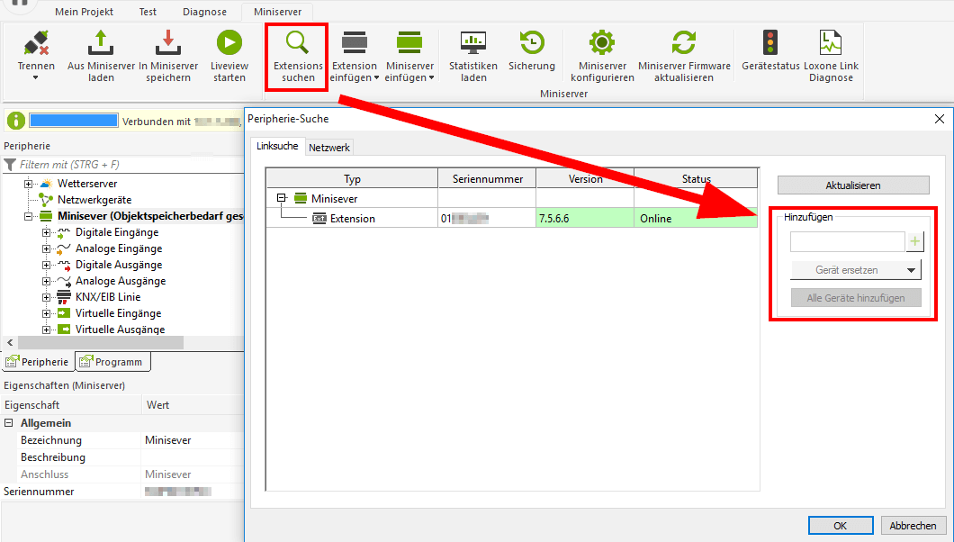 Inbetriebnahme Extension Allgemein Loxone Dokumentation