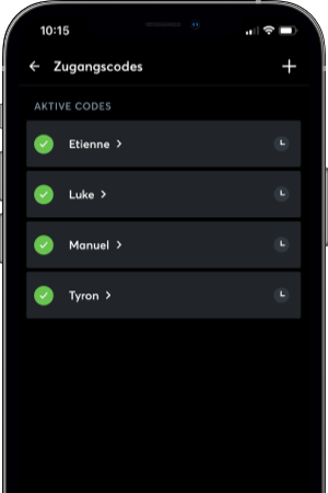 Benutzerverwaltung für die Zutrittskontrolle in Loxone App