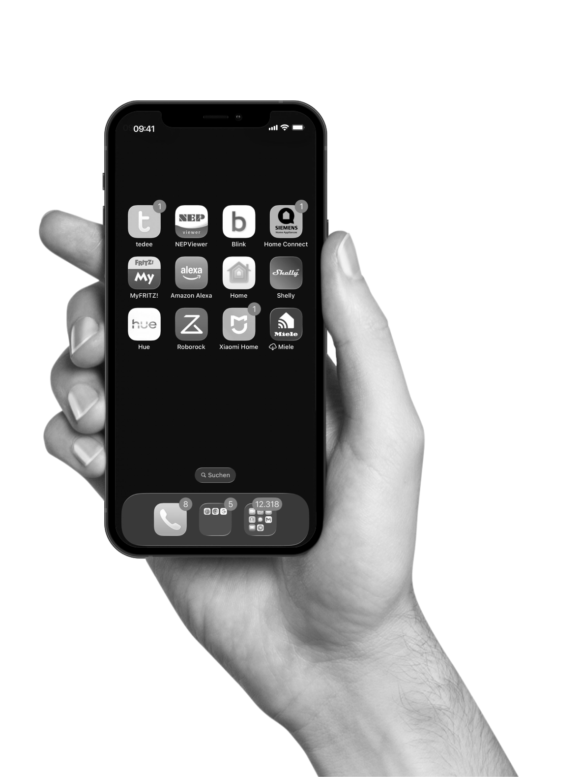 Mann spielt mit seiner Tochter im Smart Home.