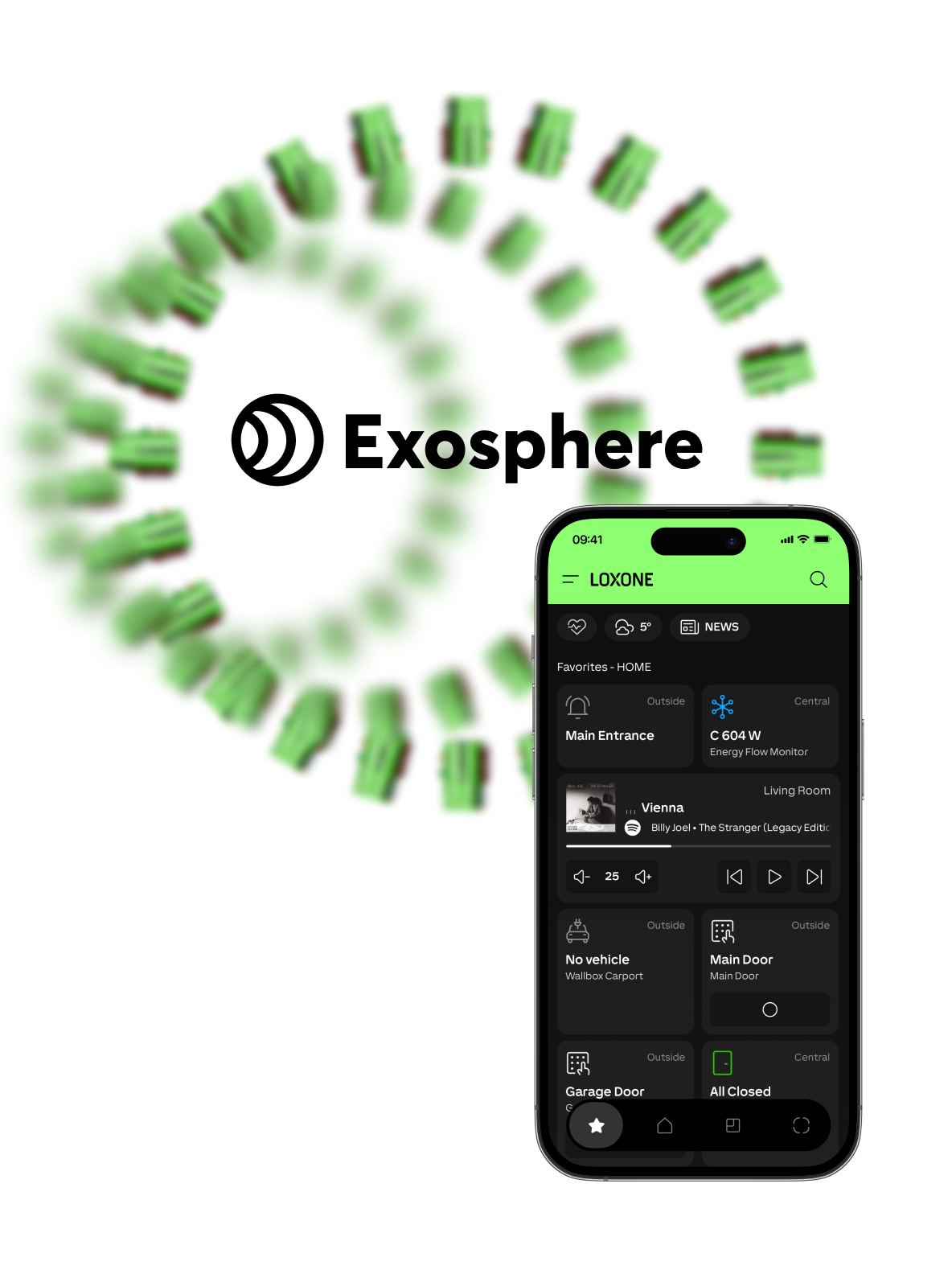 Exosphere Dashboard und LOXONE App zeigen alle smart Filialen mit Energieverbrauch und Status auf einen Blick.