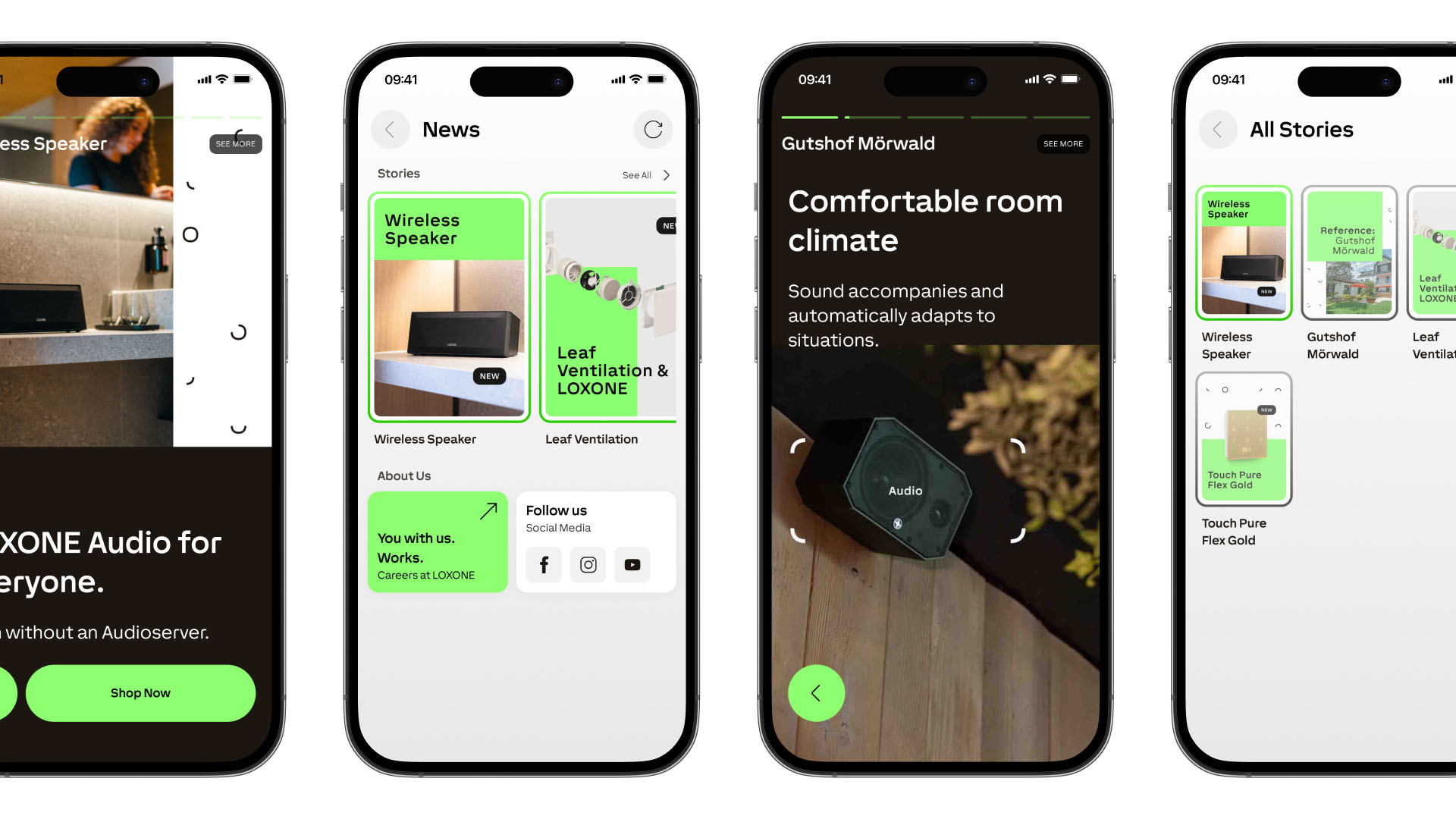Funkcia Stories v LOXONE App
