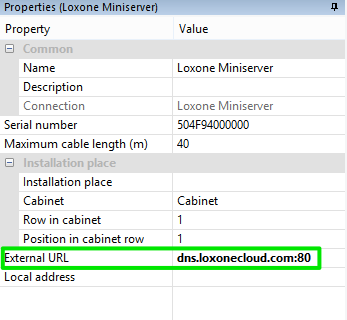 Changing External URL For Loxone Cloud Service