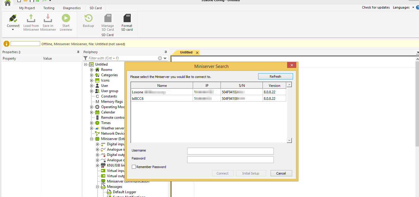 Documentation Miniserver Setup Loxone