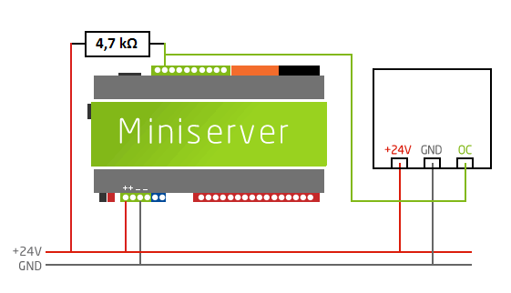 Example On How To Wire Open Collector Outputs Into Loxone Miniserver