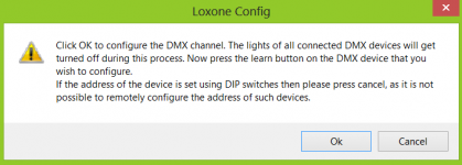 Loxone Config PWM DMX Popup Configuration