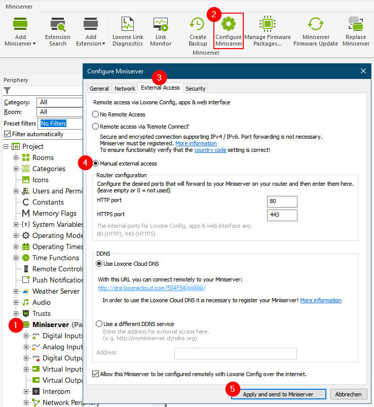 Documentation - External Access | Loxone