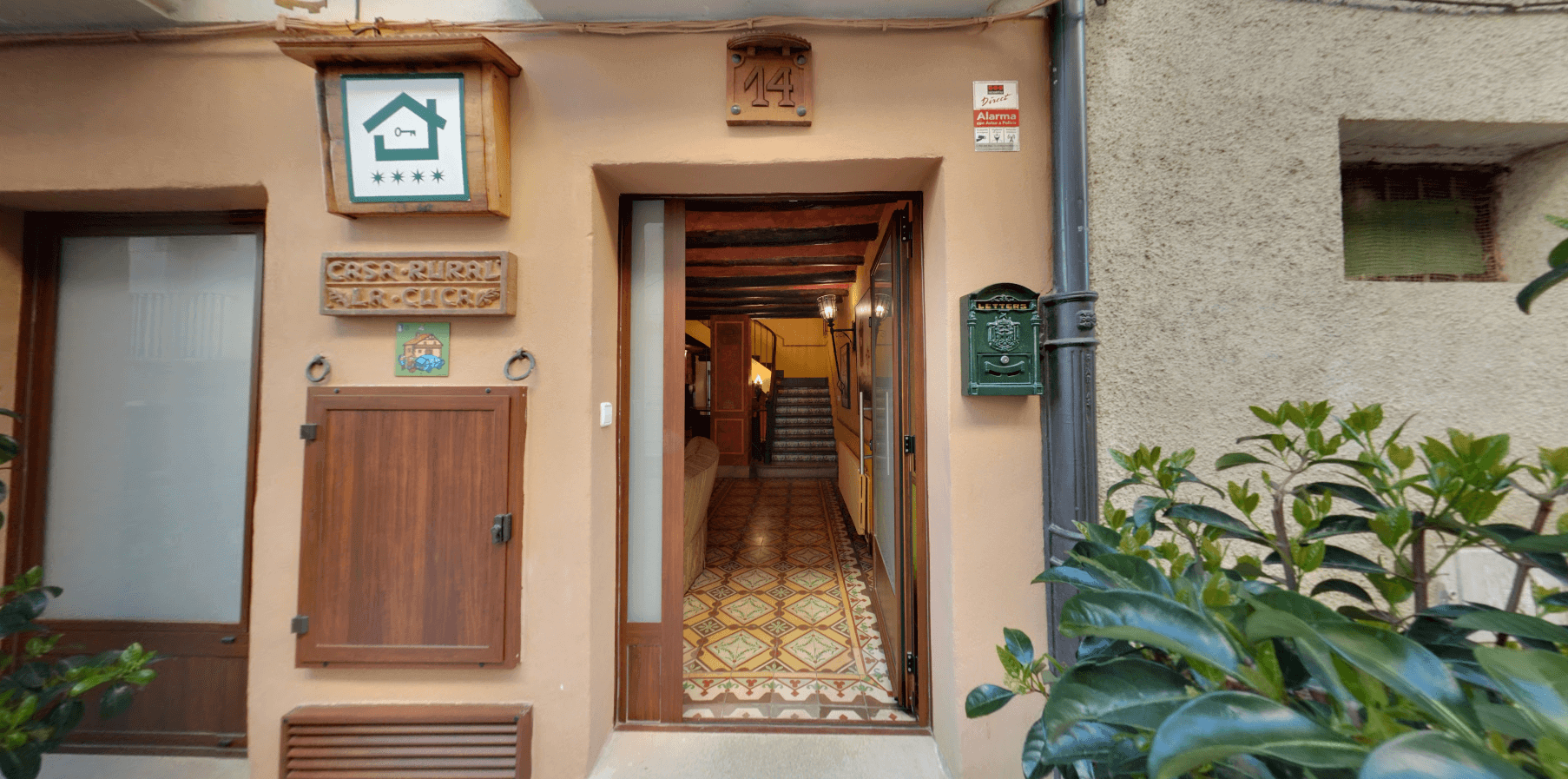 Entrance to Casa Rural Navarra with Loxone access control.