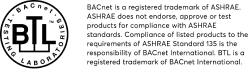 BACnet logo and disclaimer