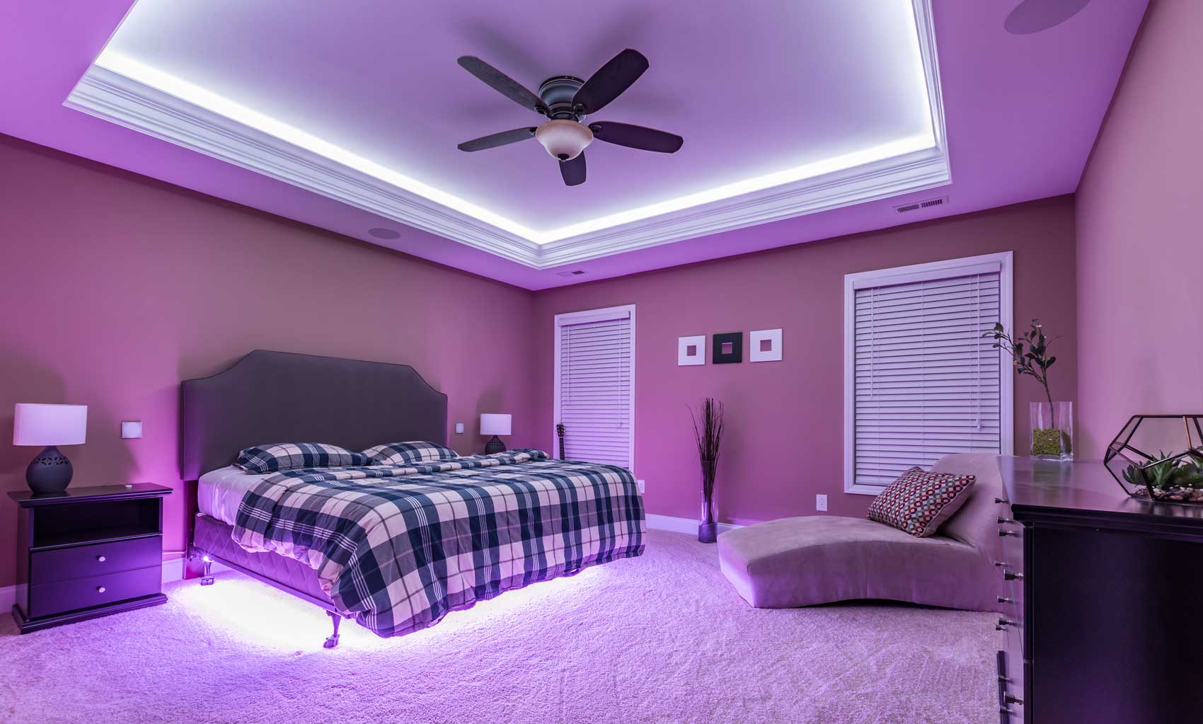 Bedroom With Led Lights