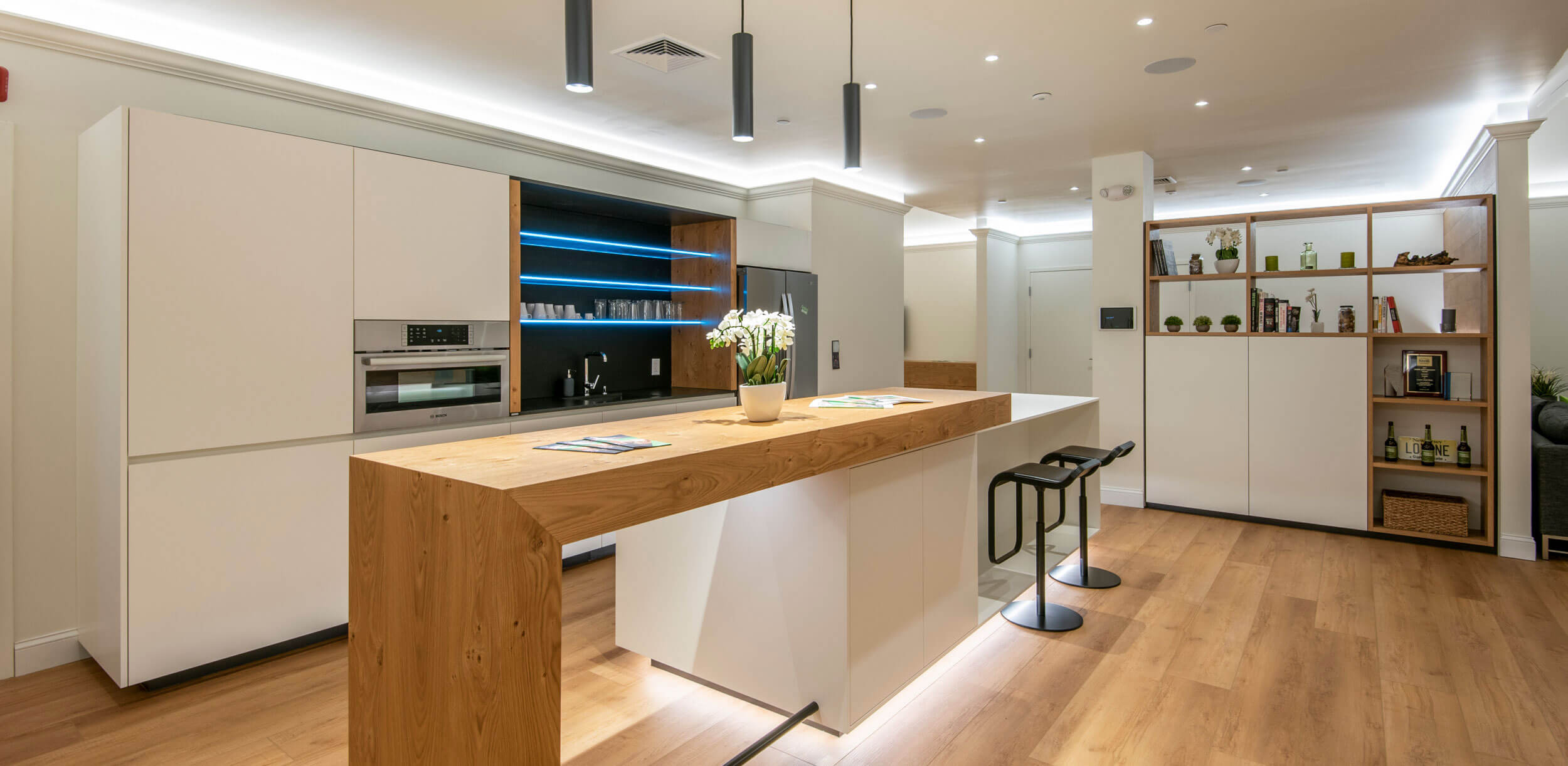 Modern kitchen with LED lighting