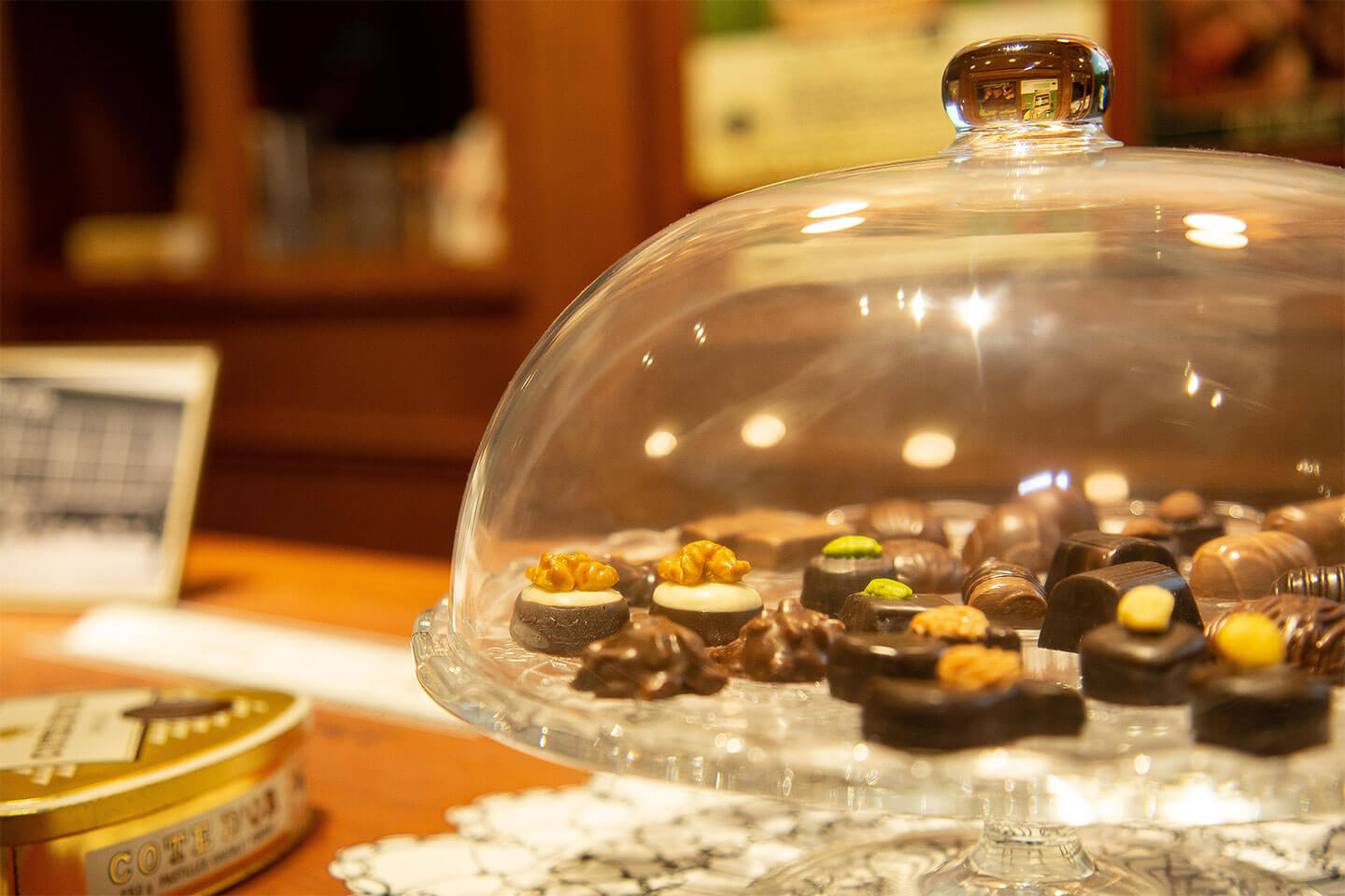 Aesthetic display of chocolates