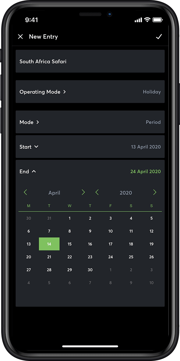 Operating modes in the Loxone App