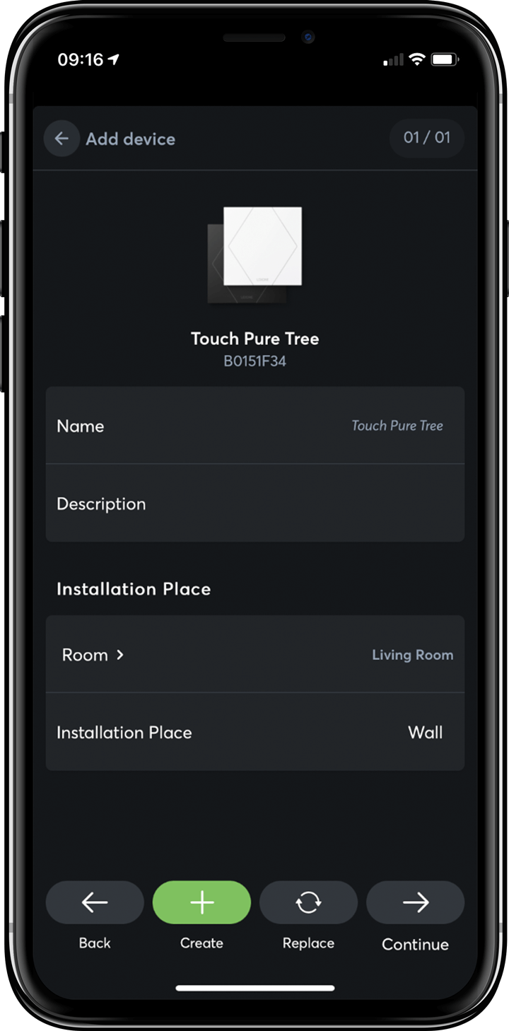 Loxone App pairing Touch Pure Tree