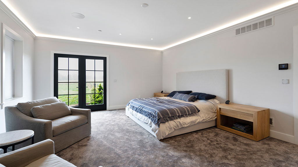 Bedroom of a Loxone smart home