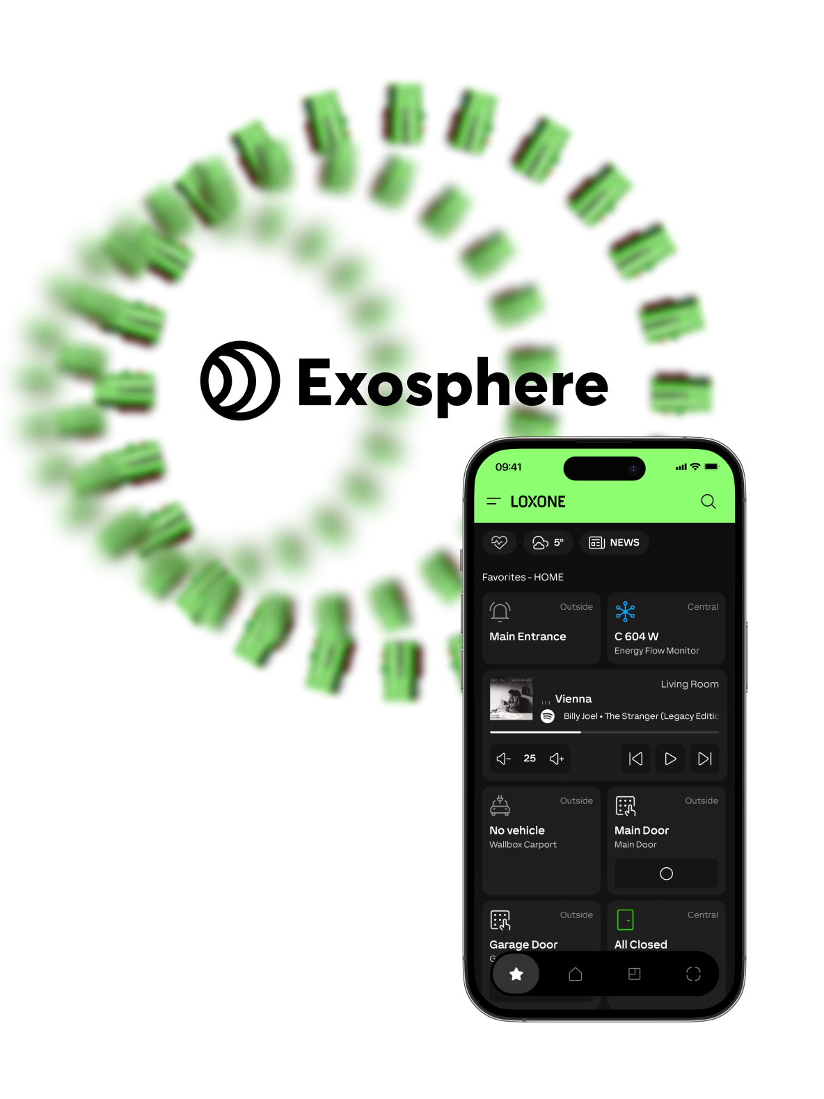 Exosphere Dashboard und LOXONE App zeigen alle smart Filialen mit Energieverbrauch und Status auf einen Blick.