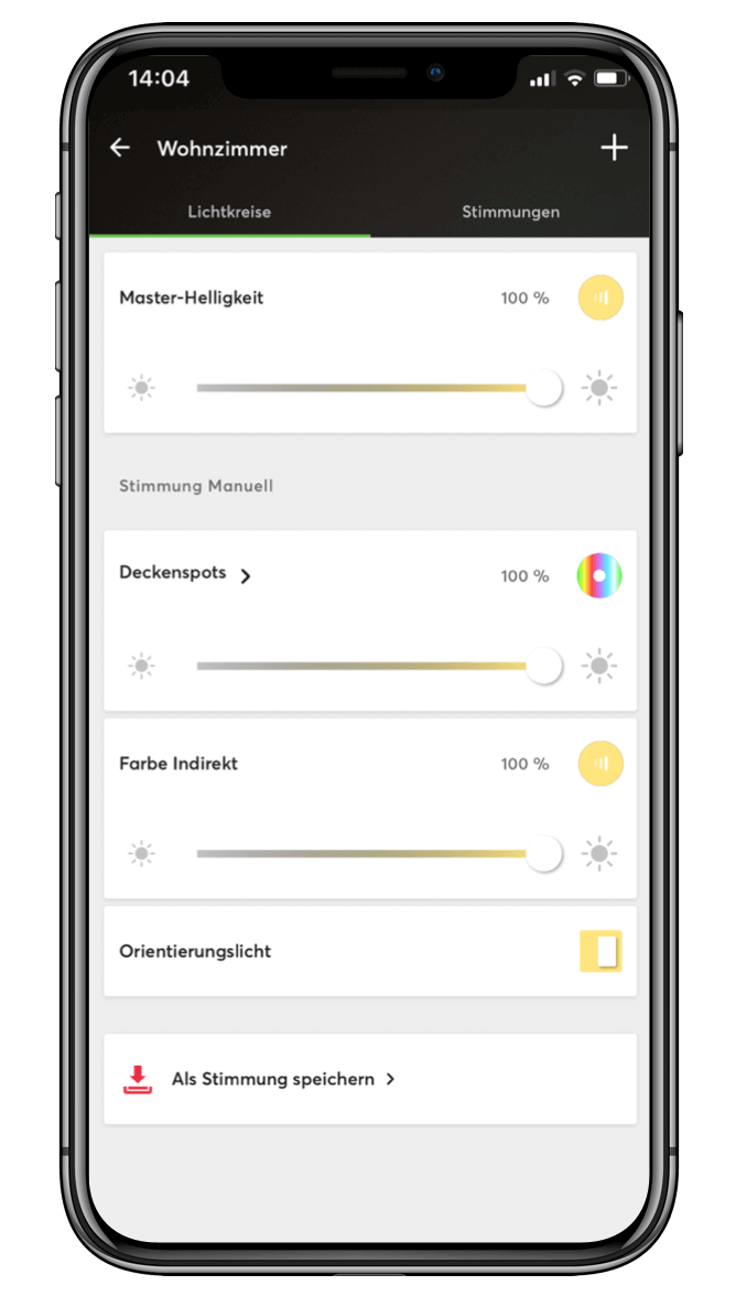 Smart Home App - Lichtstimmungen