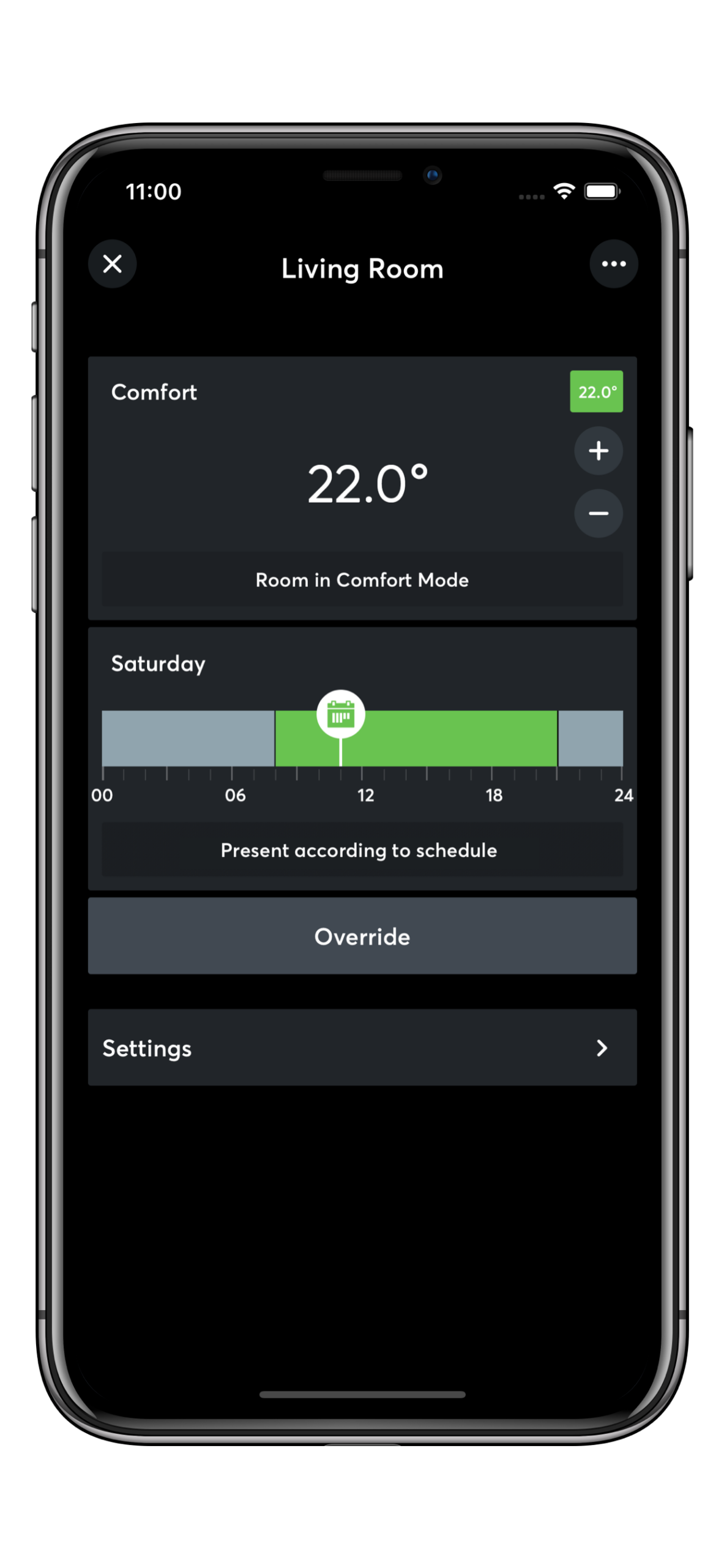 control calefacción en app
