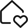 Icon of a house with a heart
