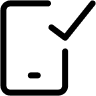 Icon of a smartphone with a checkmark