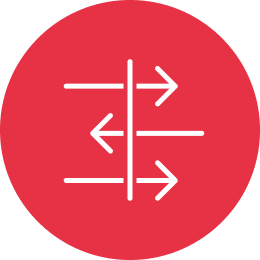 Icon arrows white red