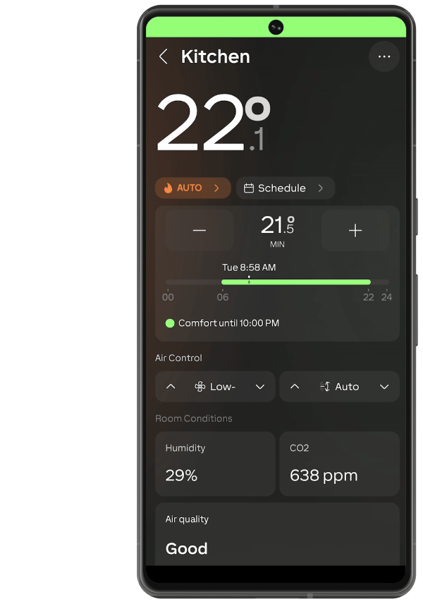 iPhone showing the user-friendly interface of the LOXONE App
