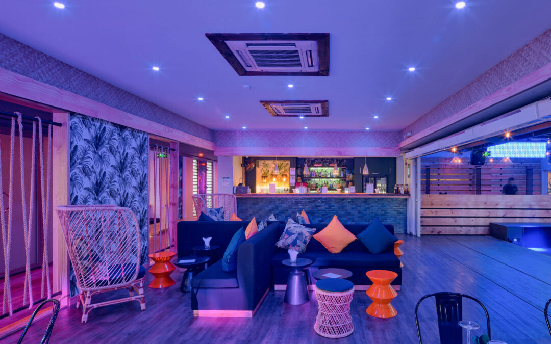 Illuminazione di un ristorante e nightclub alle Mauritius