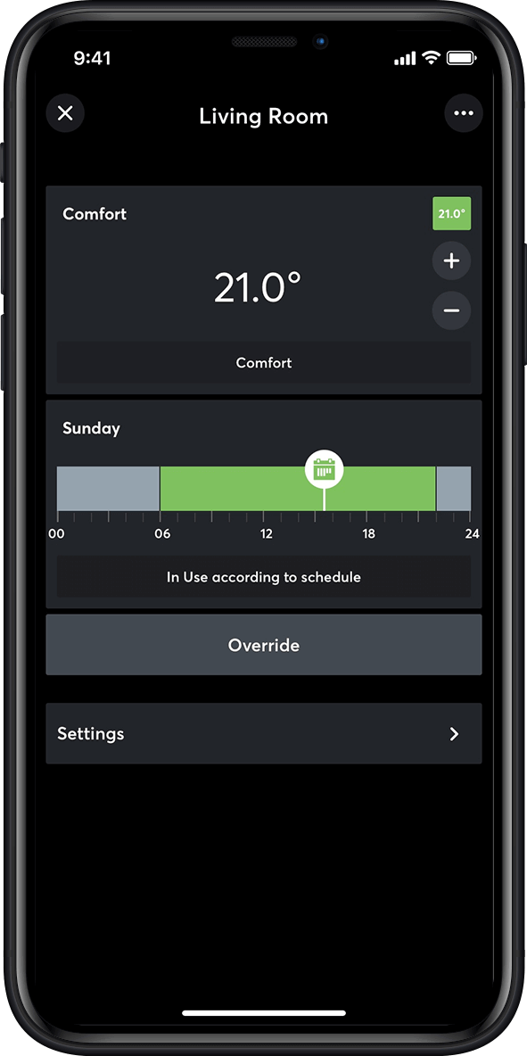 Thermostaat instellen via de Loxone App