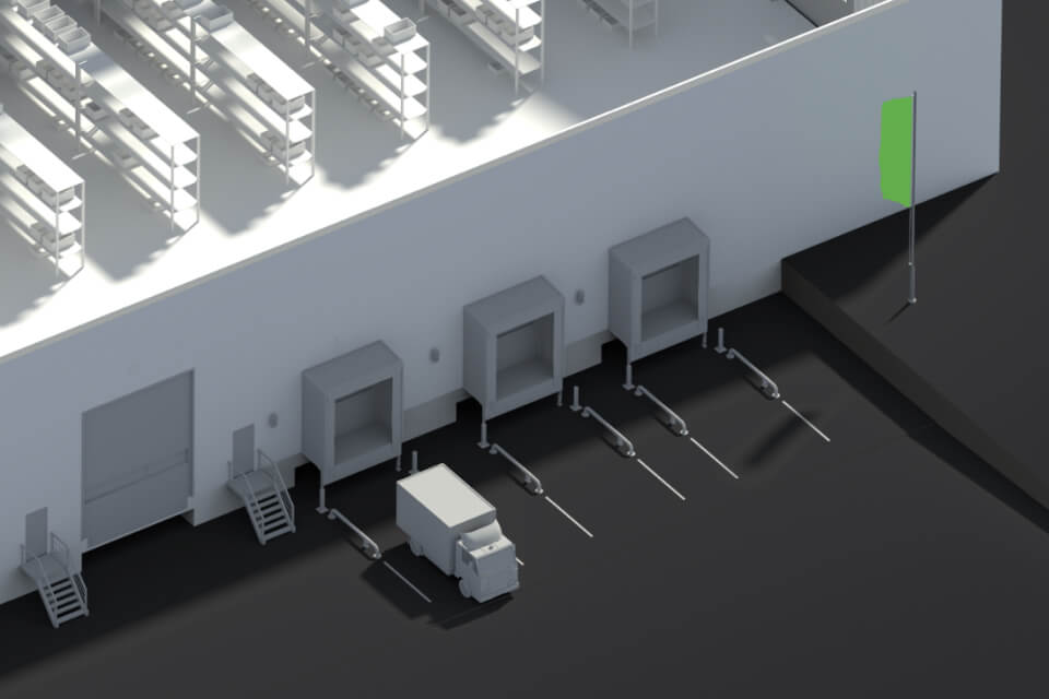  Garagedeuren en laadperrons kunnen worden geïntegreerd in hetzelfde systeem als andere toegangen en deuren in het gebouw.