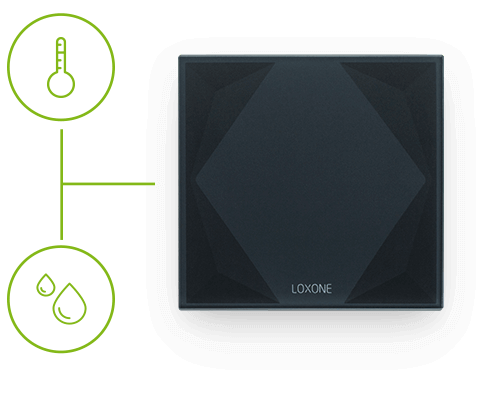 Przycisk Touch Pure z wbudowanym czujnikiem temperatury i wilgoci