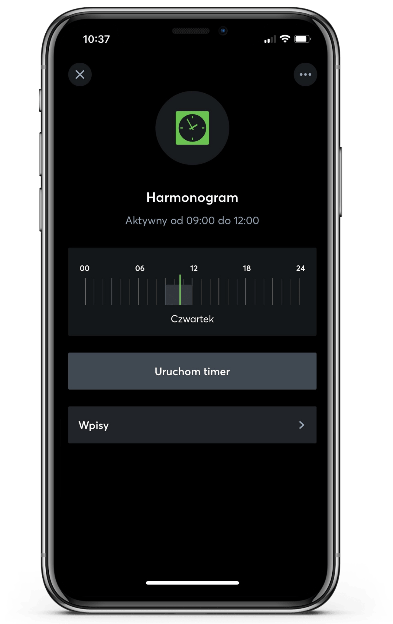 Harmonogram w aplikacji Loxone