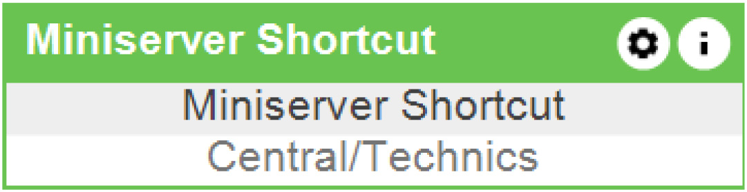 Blok funkcyjny Miniserver Shortcut w Loxone Config