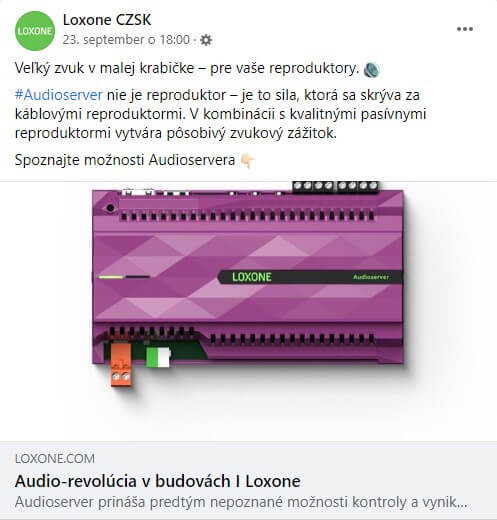 Facebook príspevok