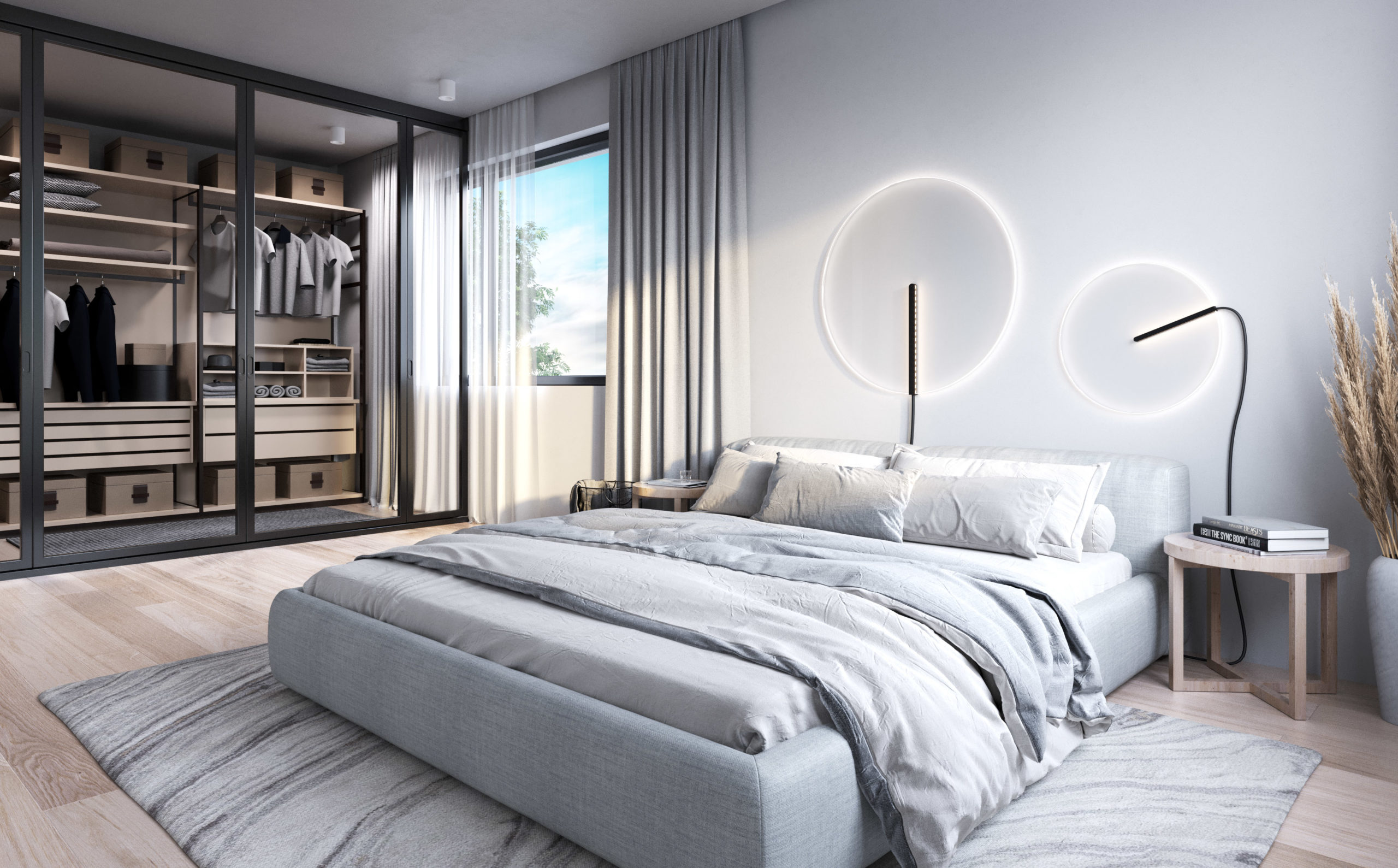 Luxusní moderní ložnice se šatnou