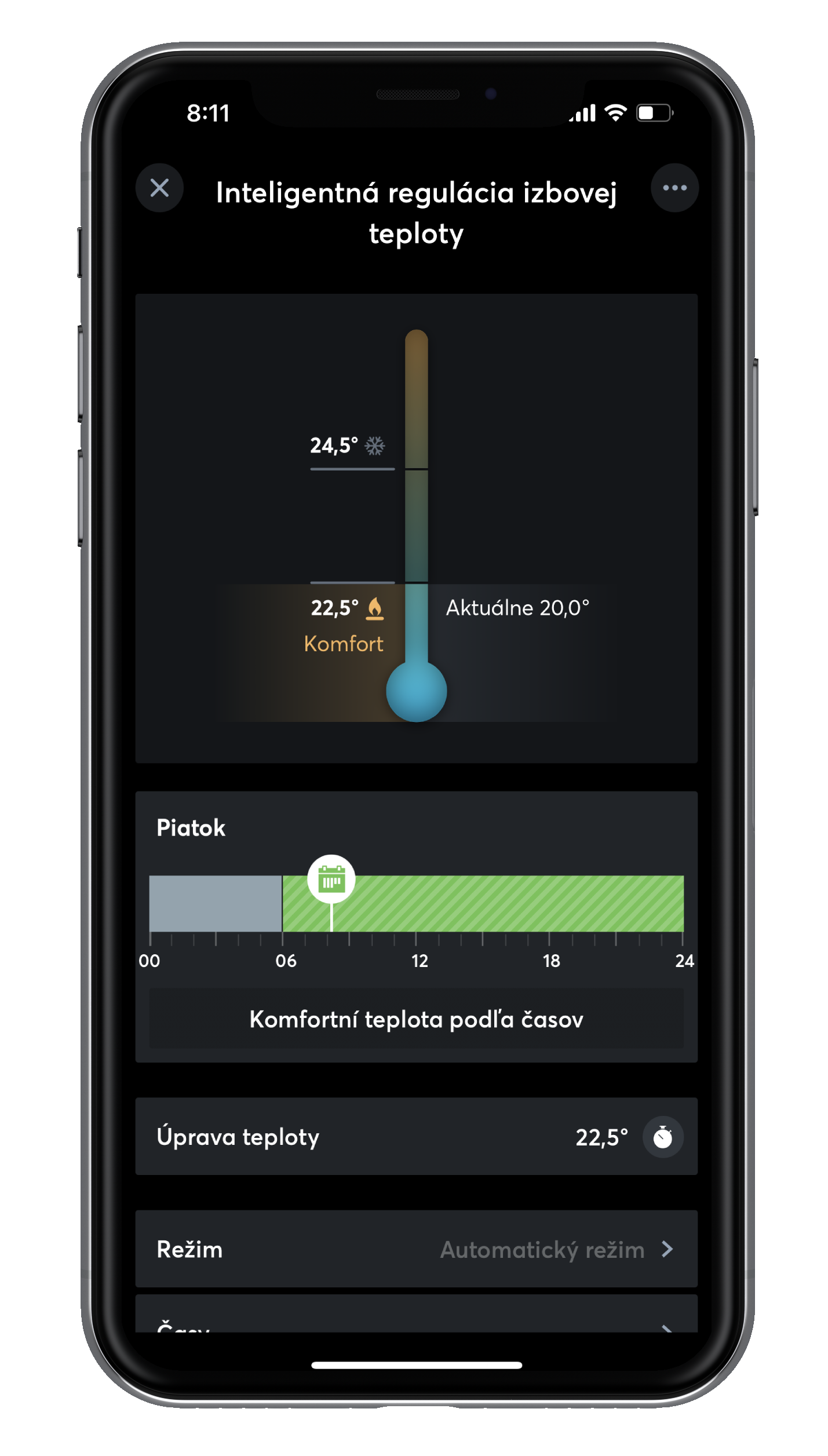 Inteligentná regulácia izbovej teploty v Loxone App