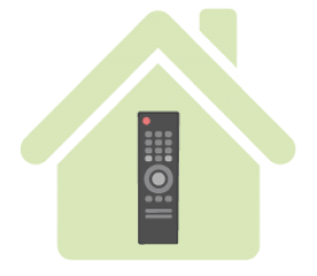 Skica ovládání chytrého domova přes ovladač televize