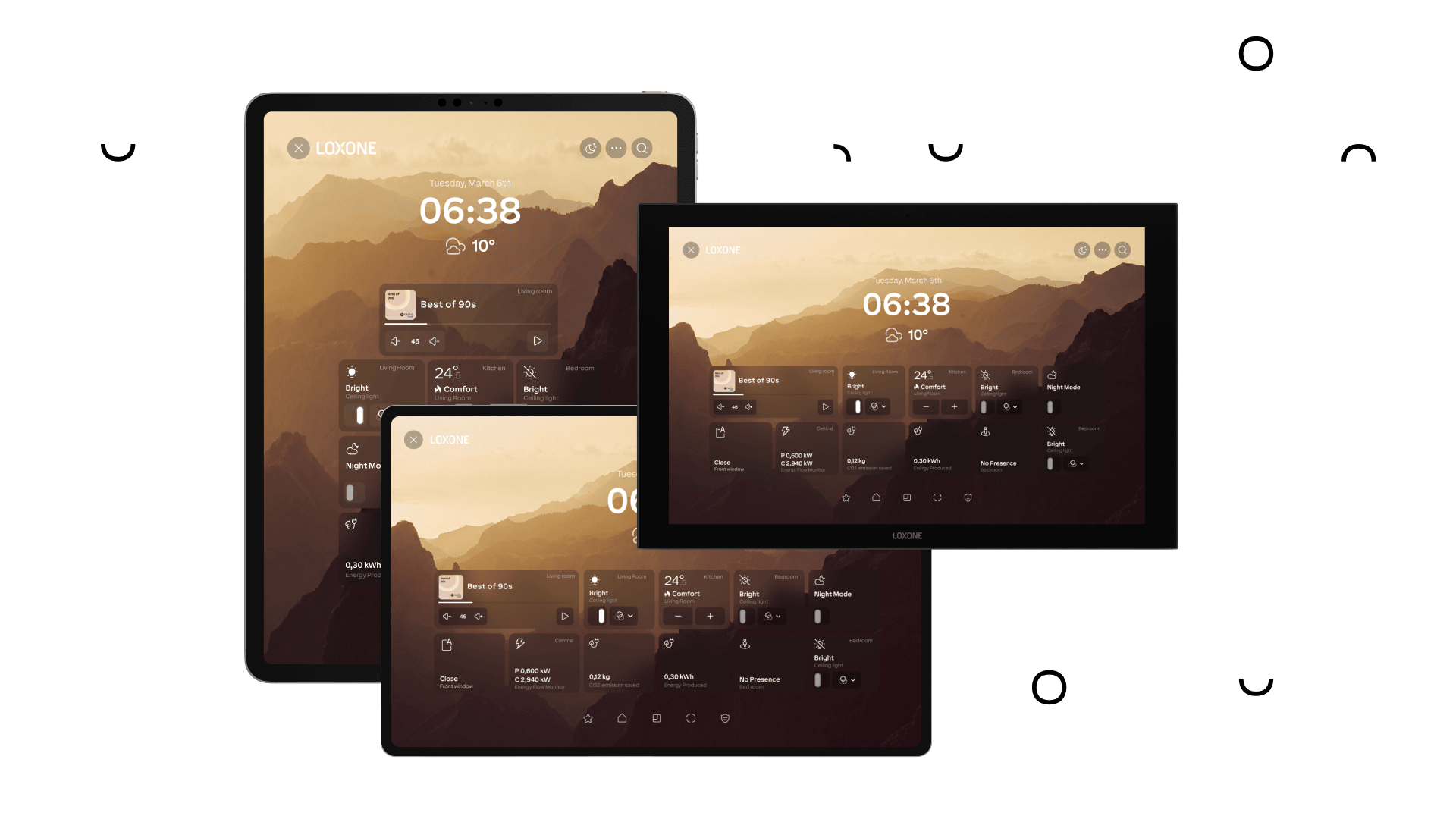 Приклади фонових зображень Ambient Mode на екранах пристроїв у портретній орієнтації